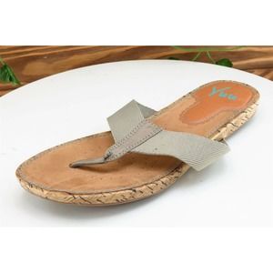 YUU Sz‎ 8.5 M Brown Flip Flop Leather Women Sandals
